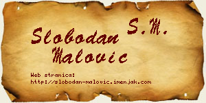 Slobodan Malović vizit kartica